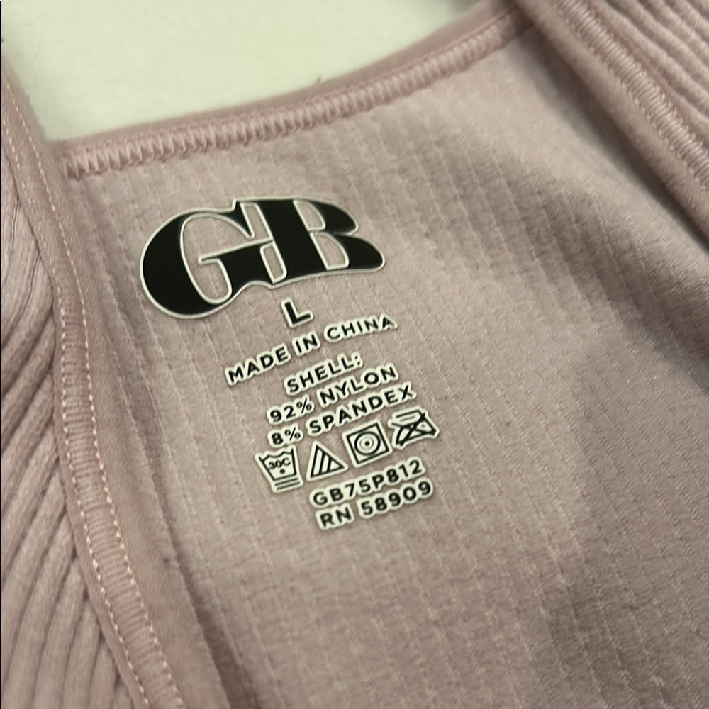 Pink Ribbed Sports Bra - Picture 3 of 3